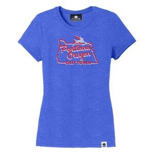 🔹️NWT Little Bay Root Blue "Portland Oregon Old Town" Stag Sign Top Large